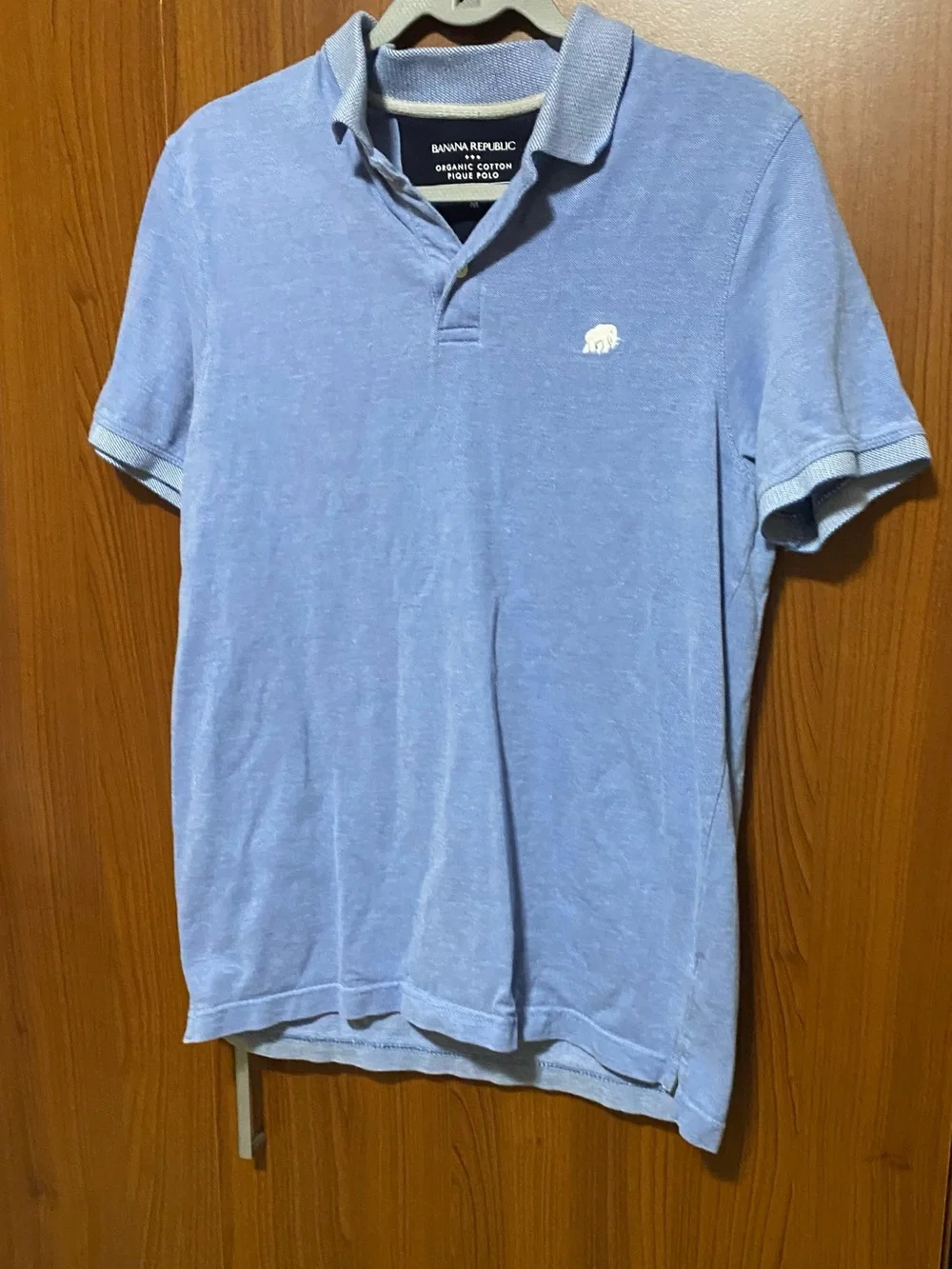 Banana Republic Blue Men's organic cotton pique polo shirt size Medium